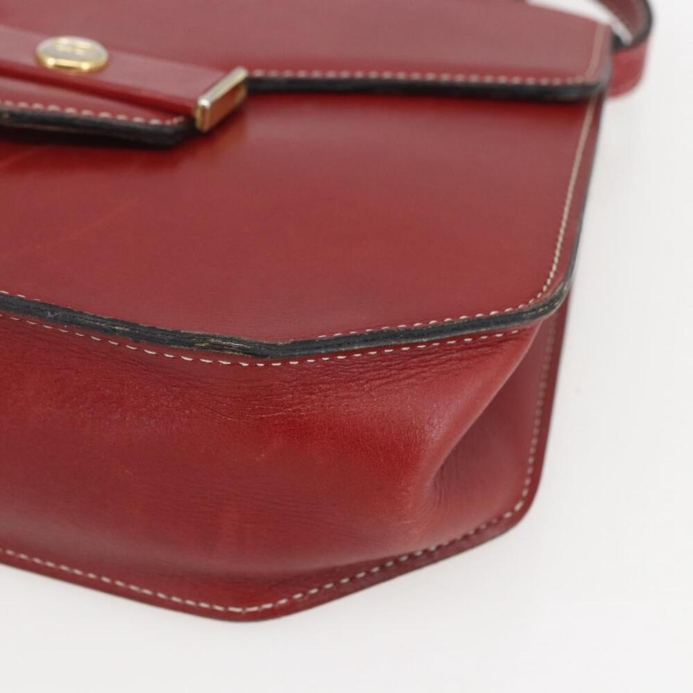 Christian Dior Hand Bag Leather 2way Red Gold Auth 159290 - Picture 10 of 16